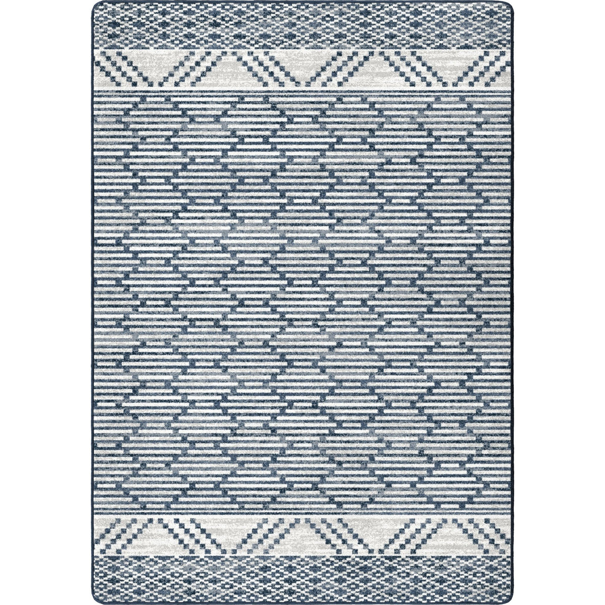 American Dakota Patterned Stripe Fresh Blue Rug - 0492FBL234