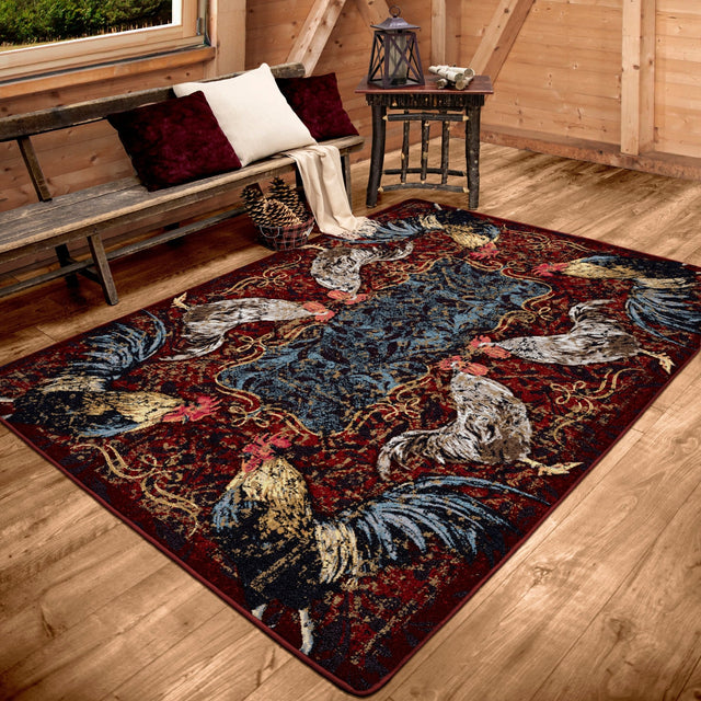 American Dakota Pecking Order Bordeaux Rug - 0691BDX234