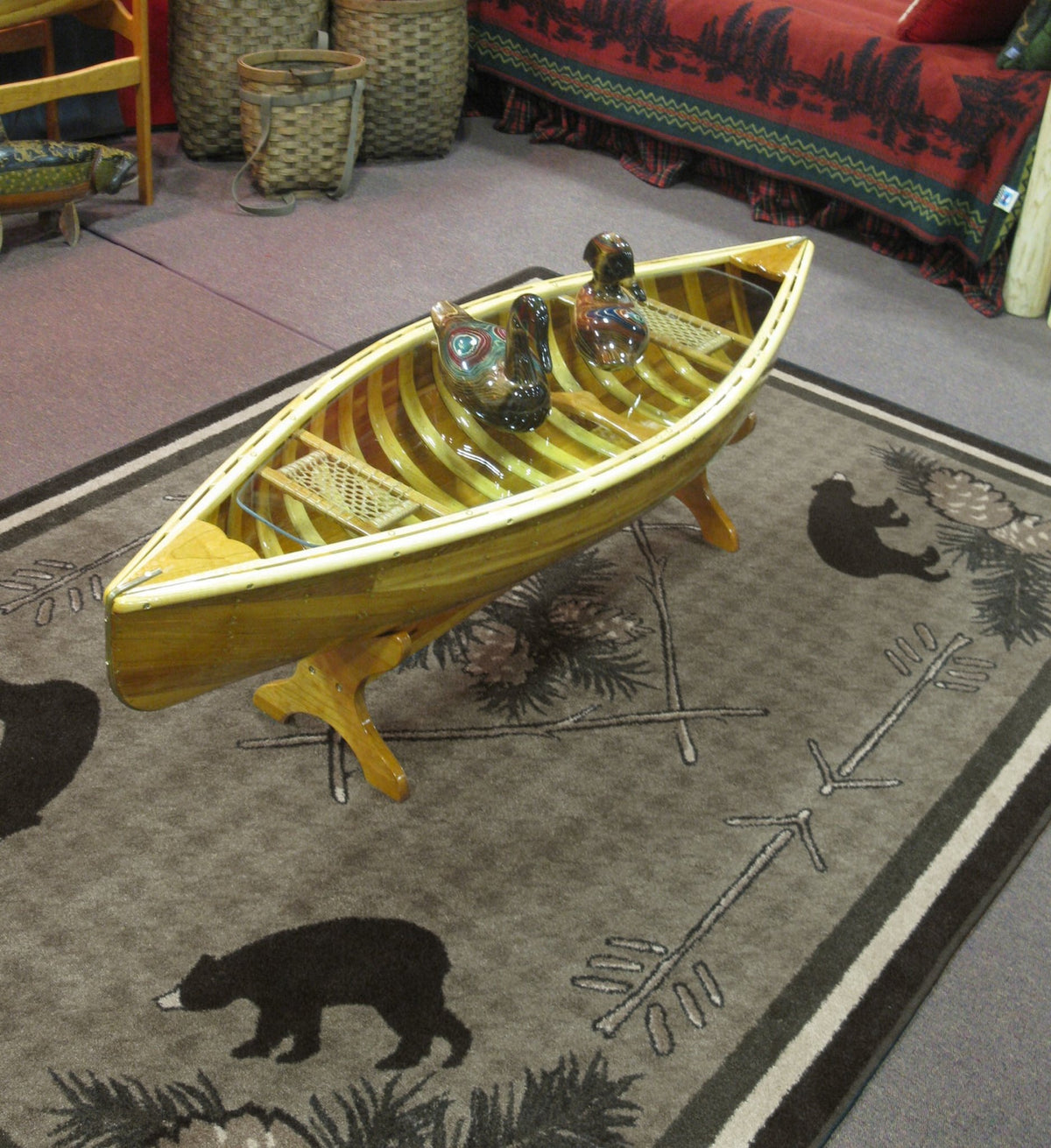American Dakota Pine Cone Bears Green Rug - 0090GRN234