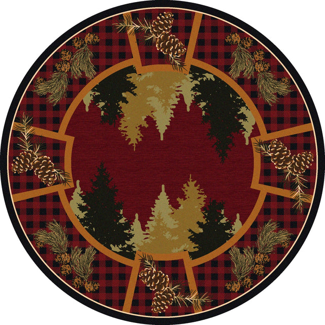 American Dakota Plaid Woodsman Red Rug - 0225RED234