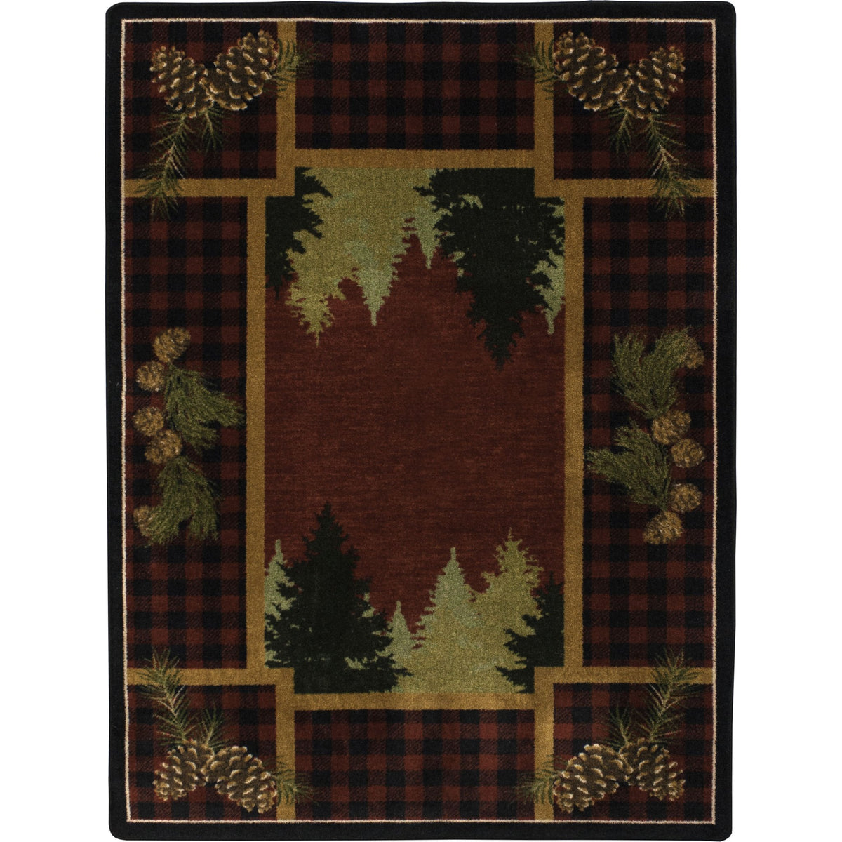 American Dakota Plaid Woodsman Red Rug - 0225RED234