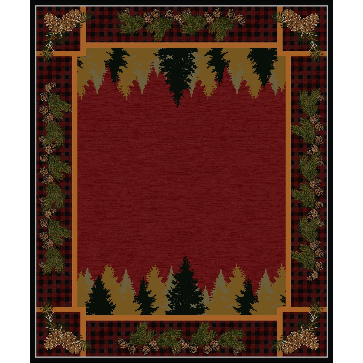 American Dakota Plaid Woodsman Red Rug - 0225RED234