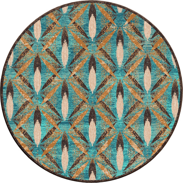 American Dakota Plumage Tropical Turquoise Rug - 0681TTQ234