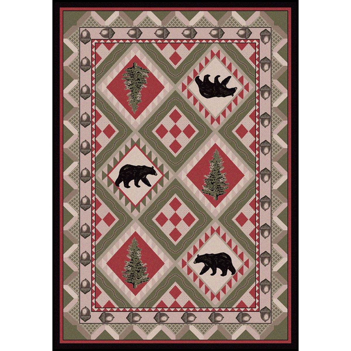American Dakota Quilted Forest Pine Rug - 0188PNE234