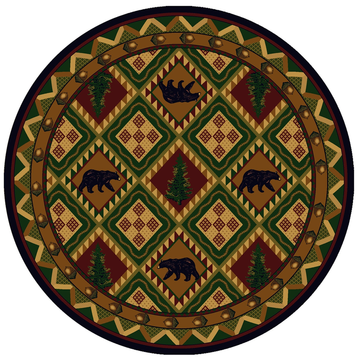American Dakota Quilted Forest Woodland Rug - 0188WLD234