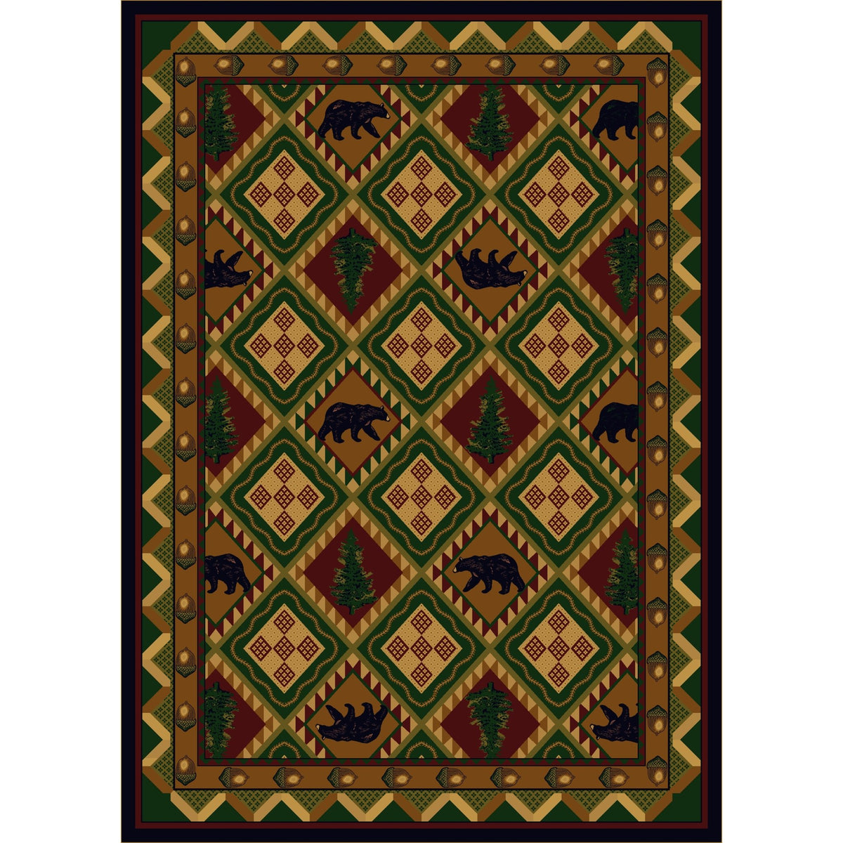 American Dakota Quilted Forest Woodland Rug - 0188WLD234