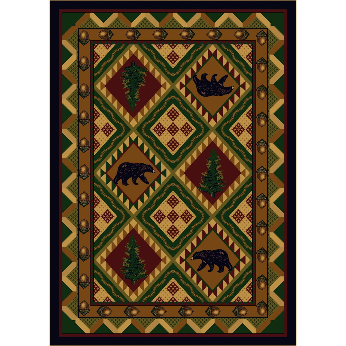American Dakota Quilted Forest Woodland Rug - 0188WLD234