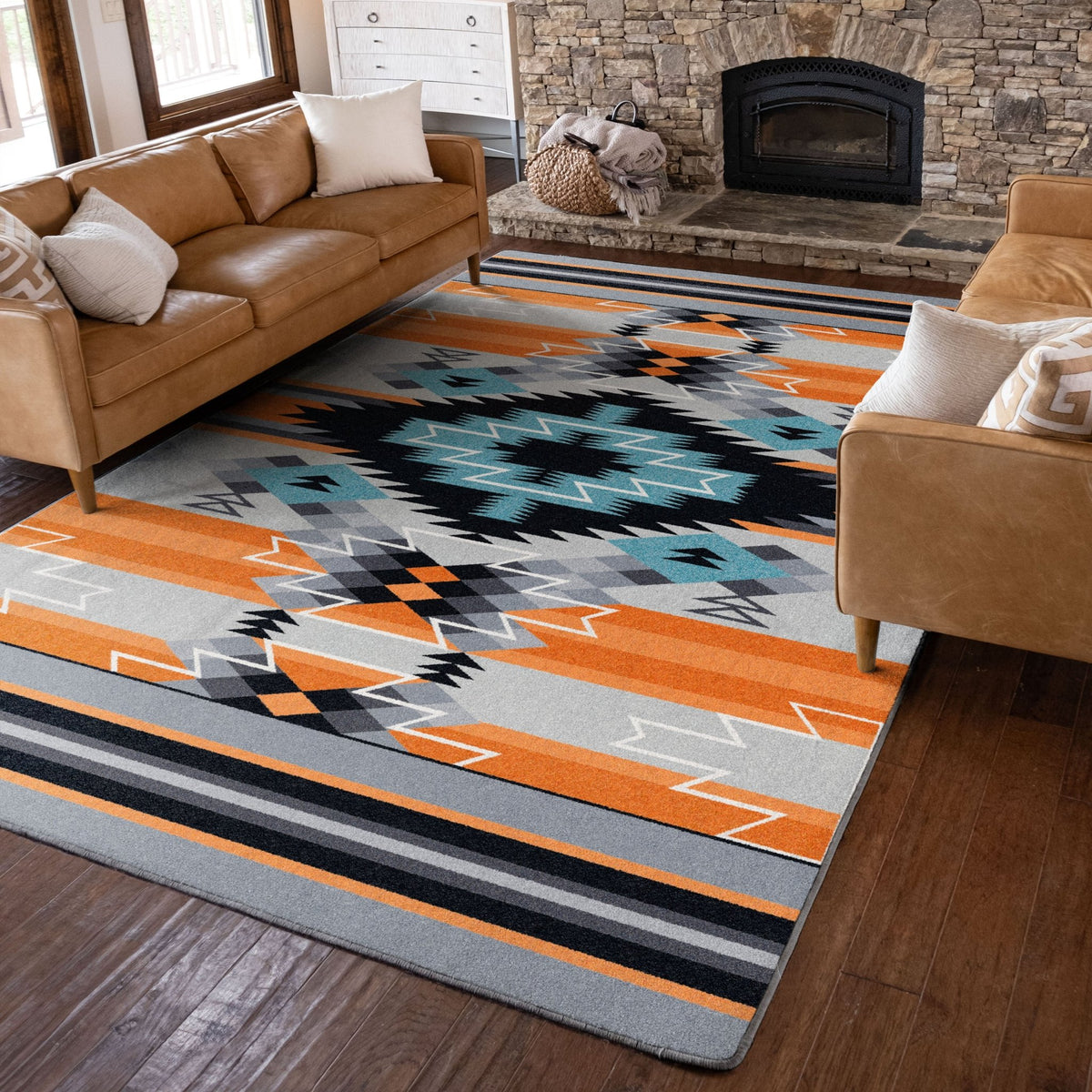 American Dakota Radiowaves Fire Rug - 0783FRE234