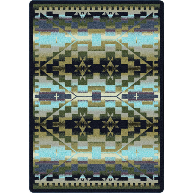 American Dakota Rainbow Blanket Blue Shades Rug