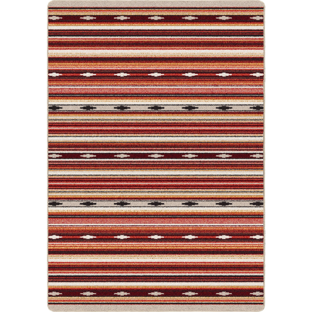 American Dakota Remington Stripe Red Multi Rug - 0645RDM234