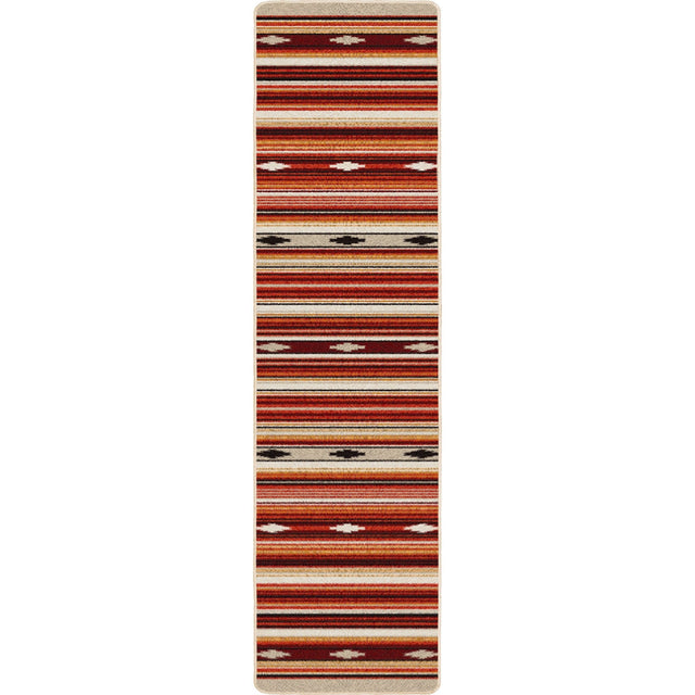 American Dakota Remington Stripe Red Multi Rug - 0645RDM234