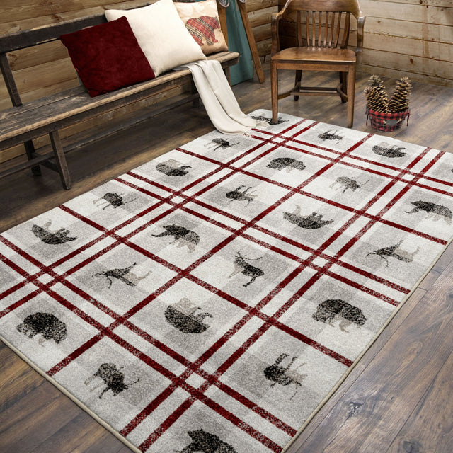 American Dakota Rio Vista Red Stripe Rug - 0543RST234