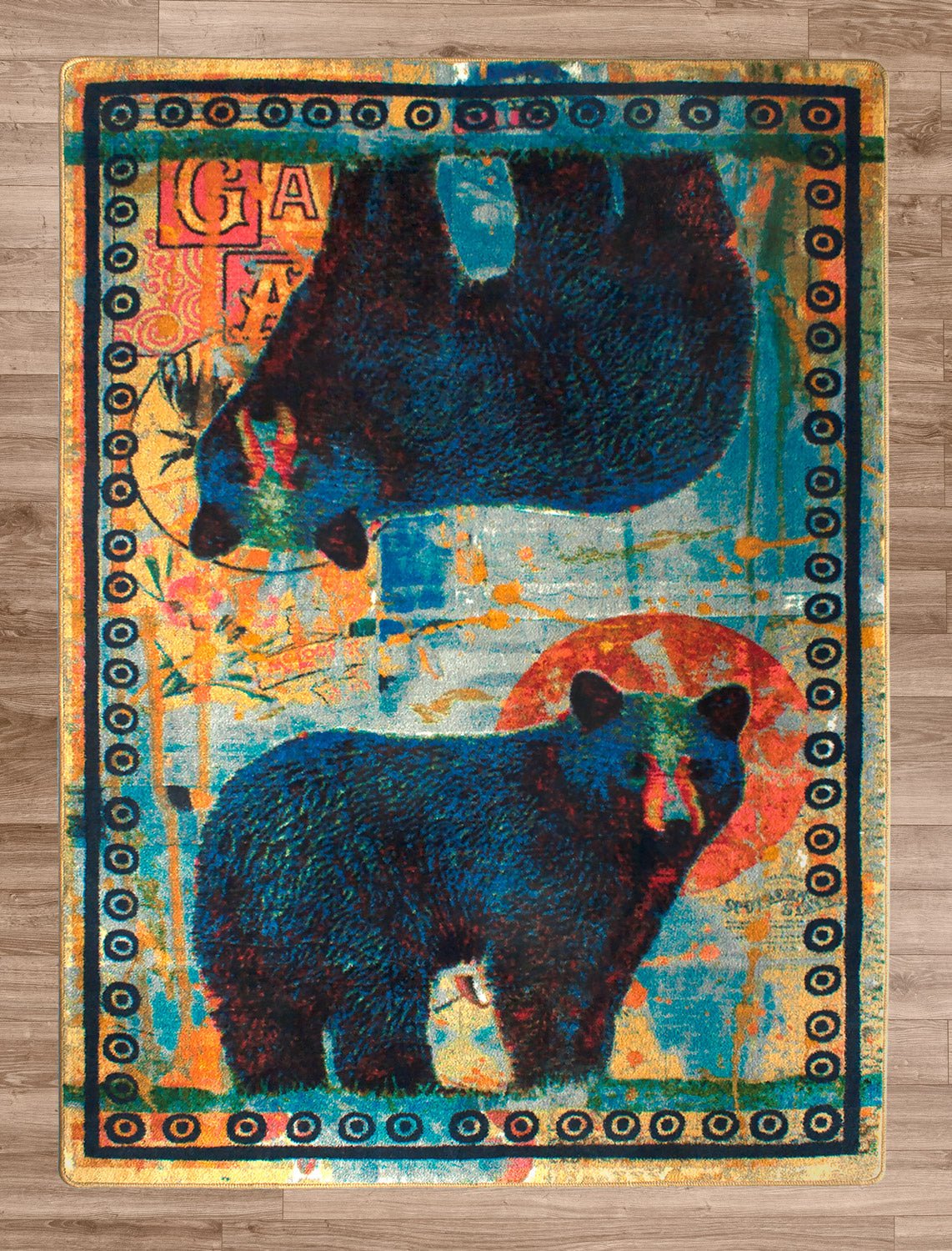 American Dakota Ruiz Bear Pair Collage Rug - R0261COL234