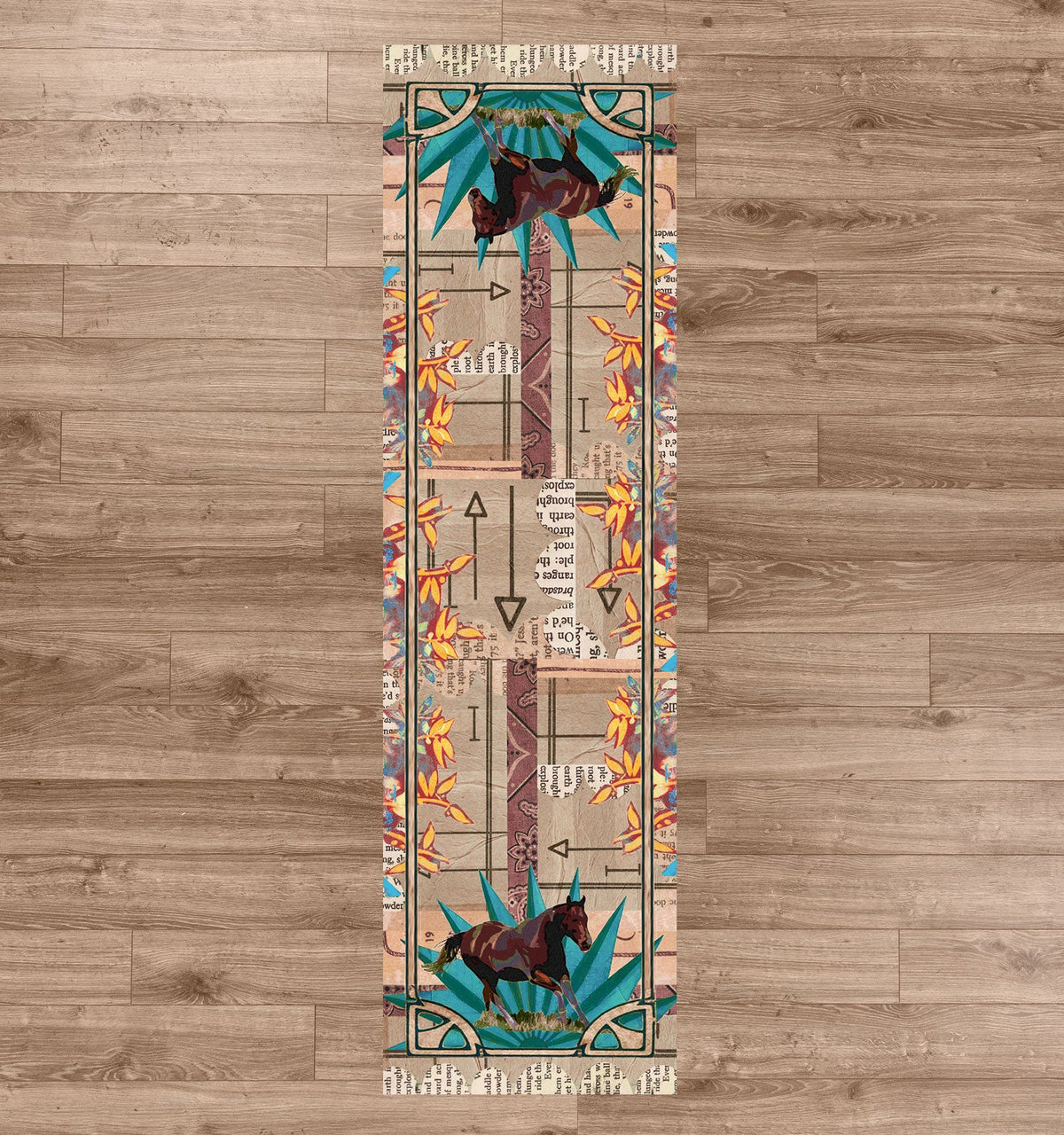 American Dakota Ruiz Brown Horse Multi Rug - R0280MUL234