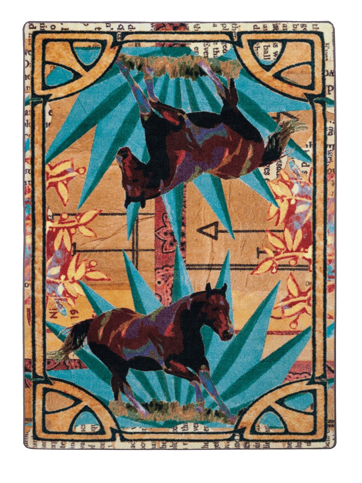 American Dakota Ruiz Brown Horse Multi Rug - R0280MUL234