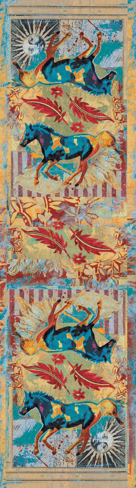American Dakota Ruiz Galloping Horses Teal Rug - R0223TEL234