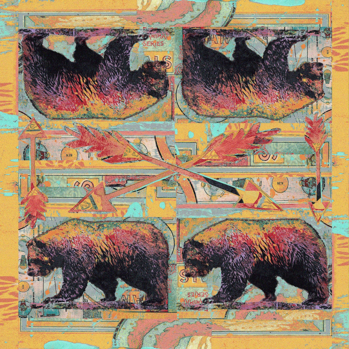 American Dakota Ruiz Walking Bear Sorbet Rug - R0222SBT234