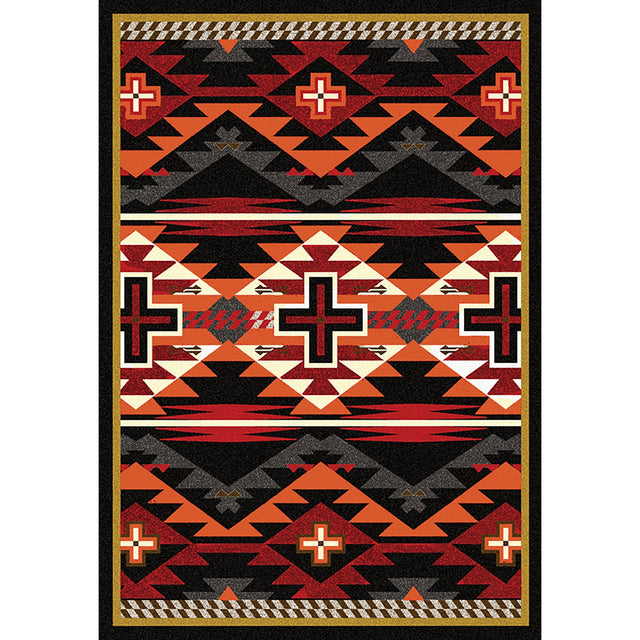 American Dakota Rustic Cross Black Rug