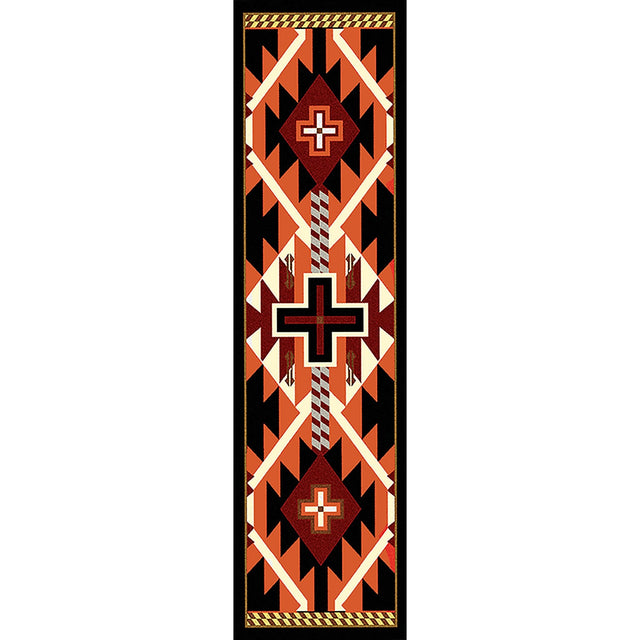 American Dakota Rustic Cross Black Rug
