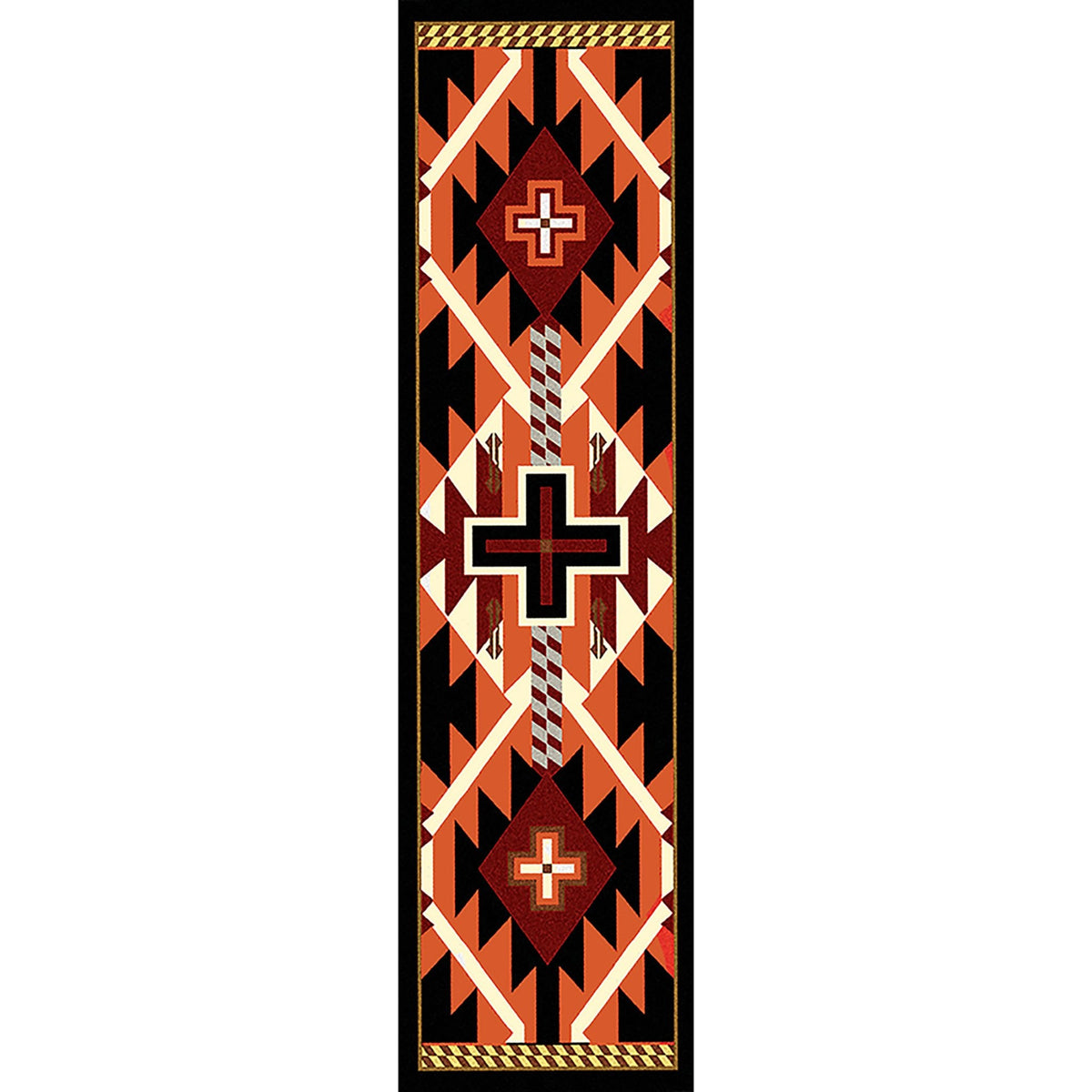 American Dakota Rustic Cross Black Rug