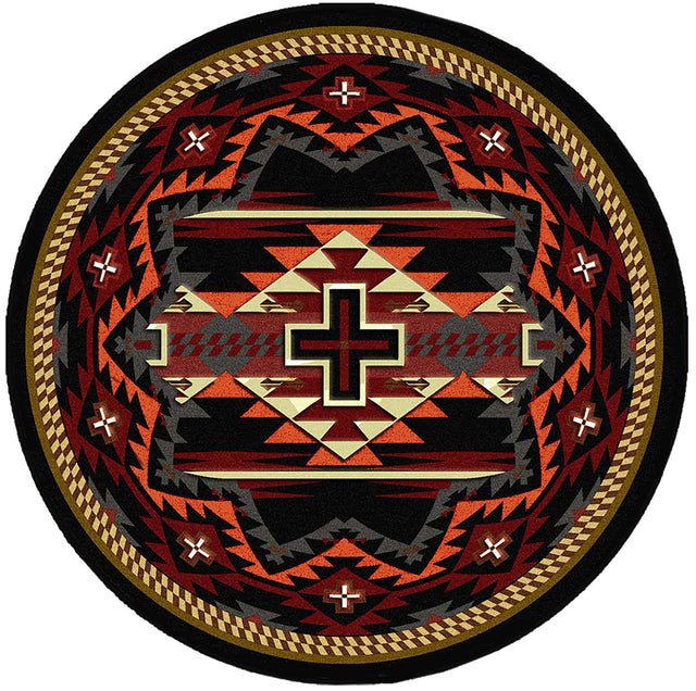American Dakota Rustic Cross Black Rug