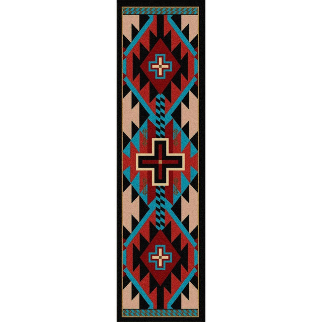 American Dakota Rustic Cross Blue Rug