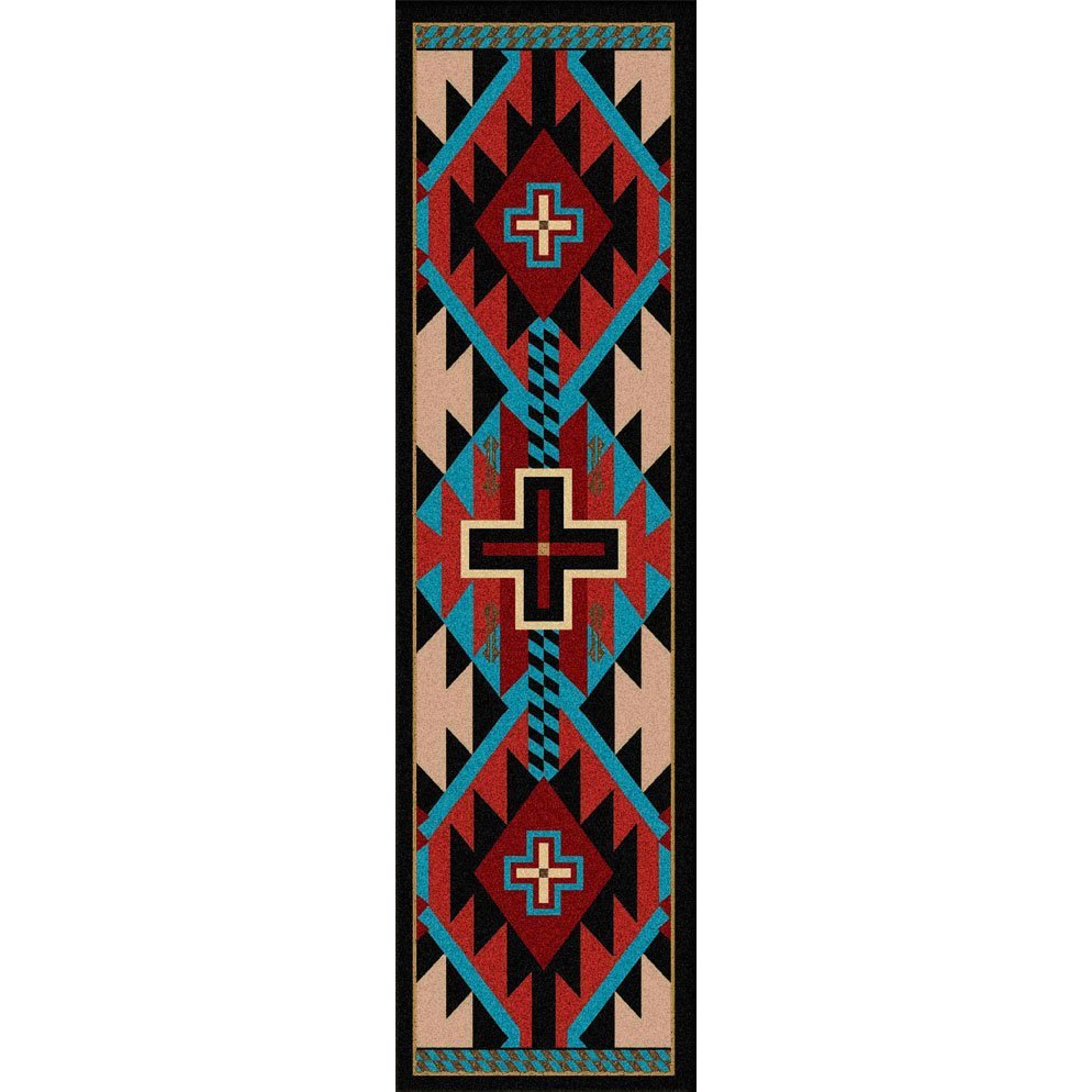 American Dakota Rustic Cross Blue Rug