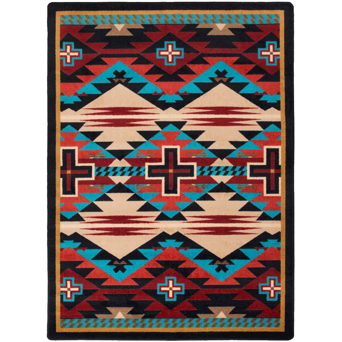 American Dakota Rustic Cross Blue Rug
