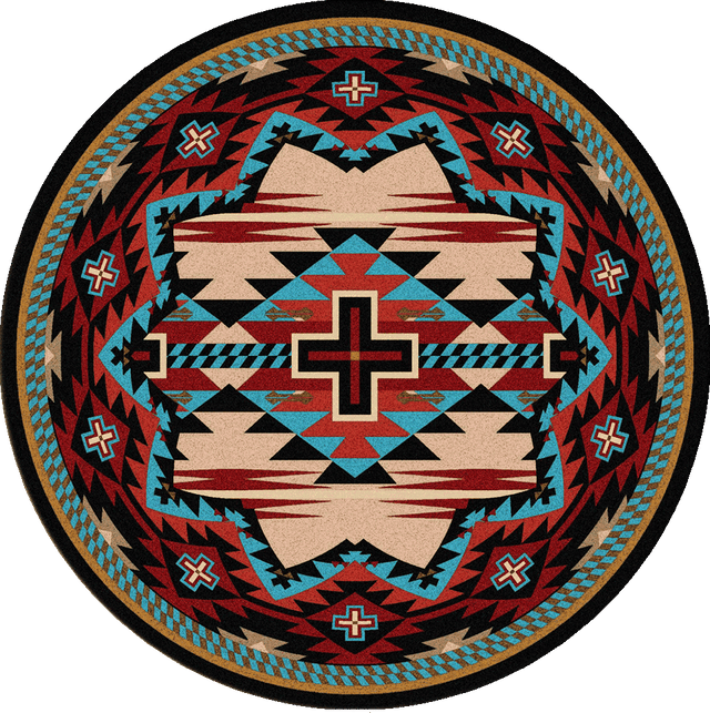 American Dakota Rustic Cross Blue Rug