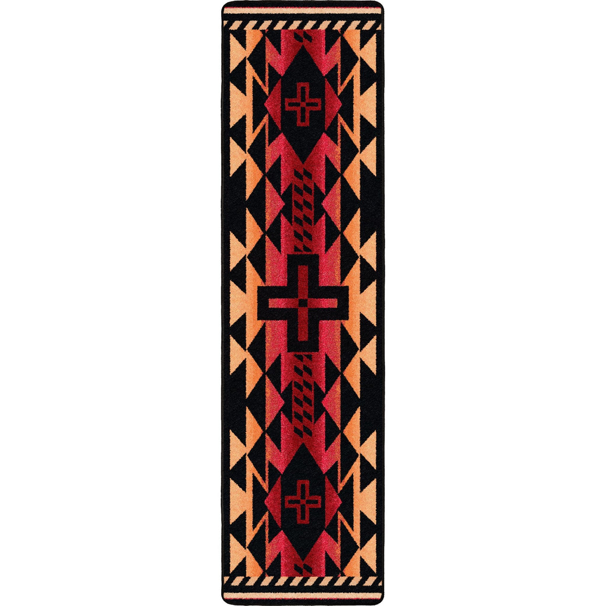 American Dakota Rustic Cross Burnt Red Rug