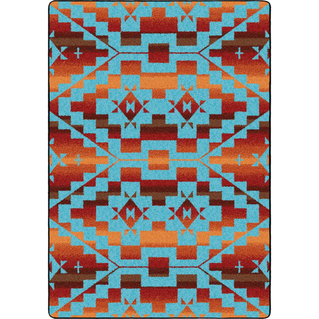 American Dakota Sacred Trail Red Burst Rug
