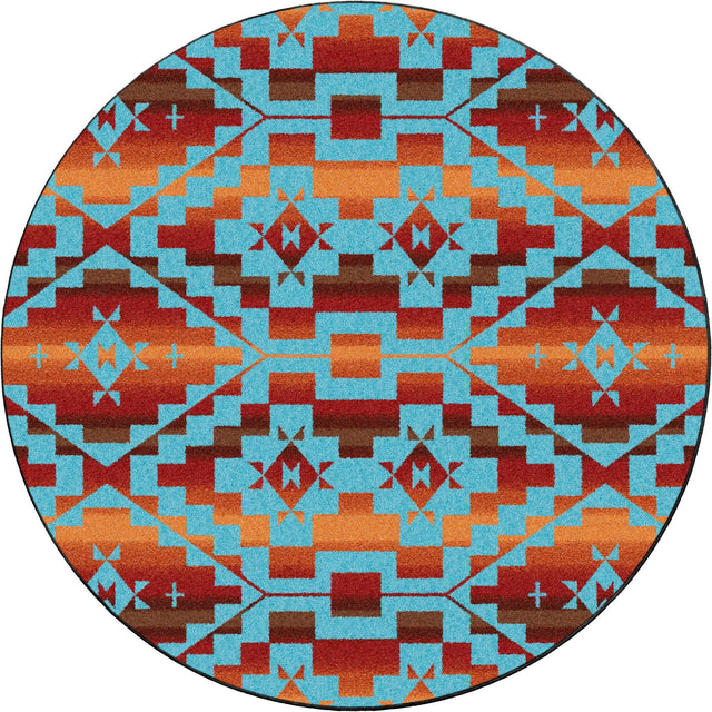 American Dakota Sacred Trail Red Burst Rug
