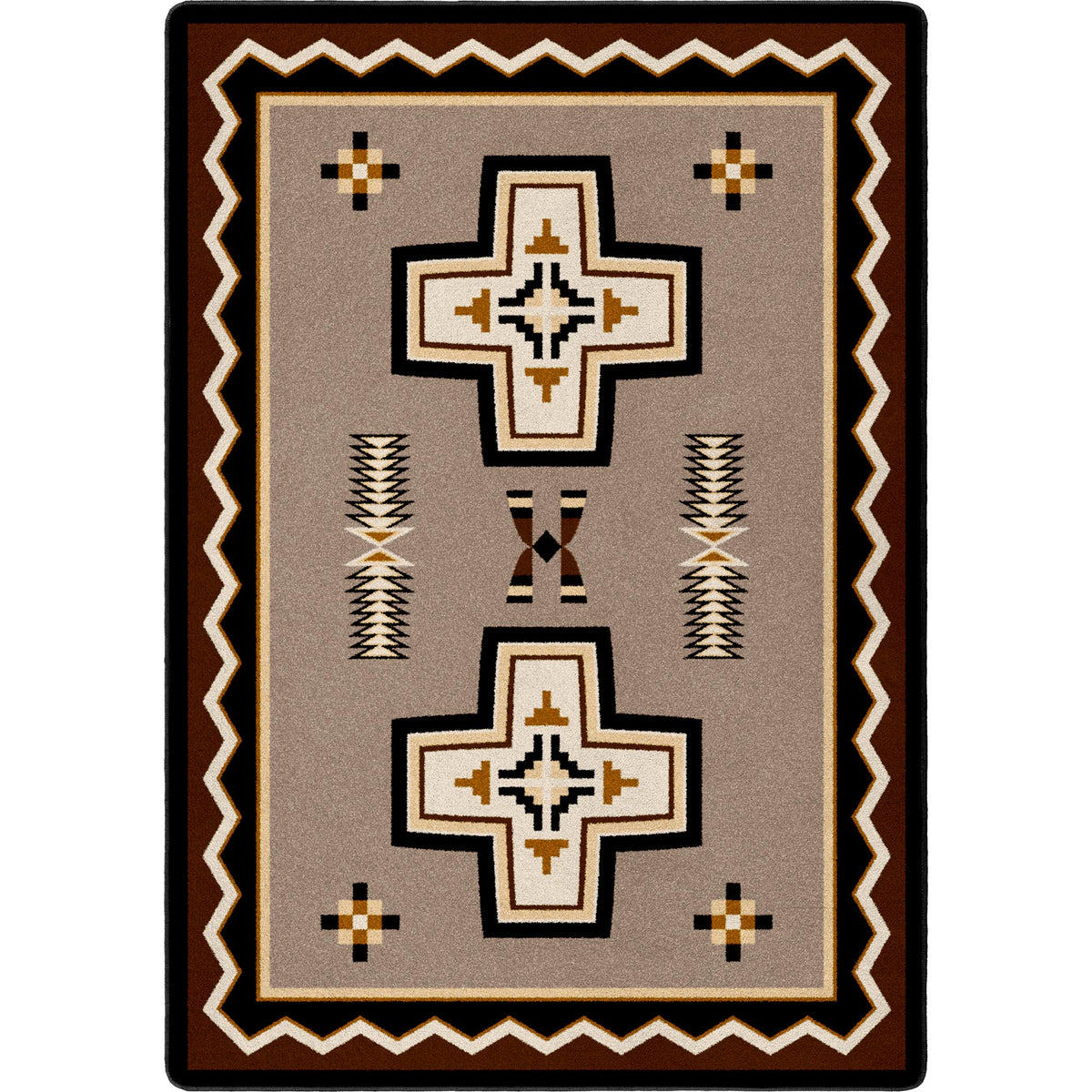 American Dakota Saint Cross Taupe Rug