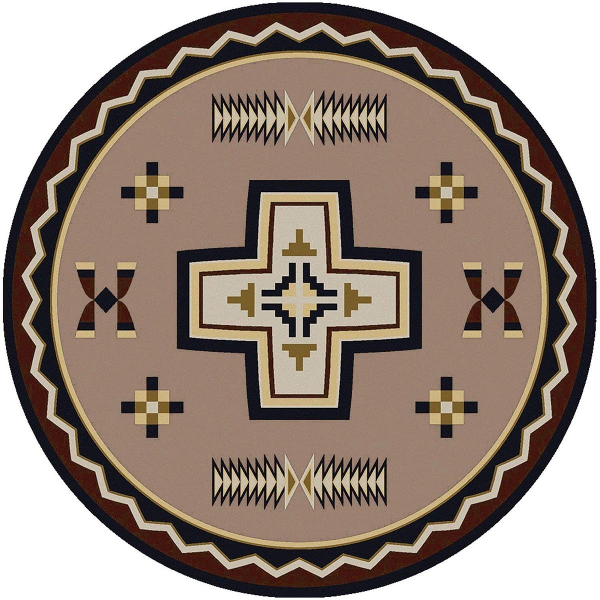 American Dakota Saint Cross Taupe Rug