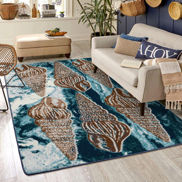 American Dakota Sally Sold Deep Seas Rug - 0466DSE234