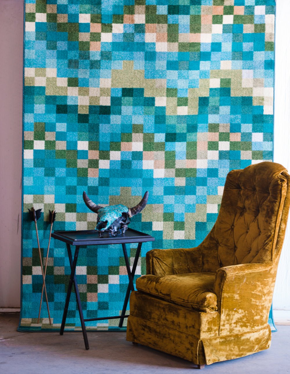 American Dakota Spa Tiles Aqua Rug - 0198AQU234