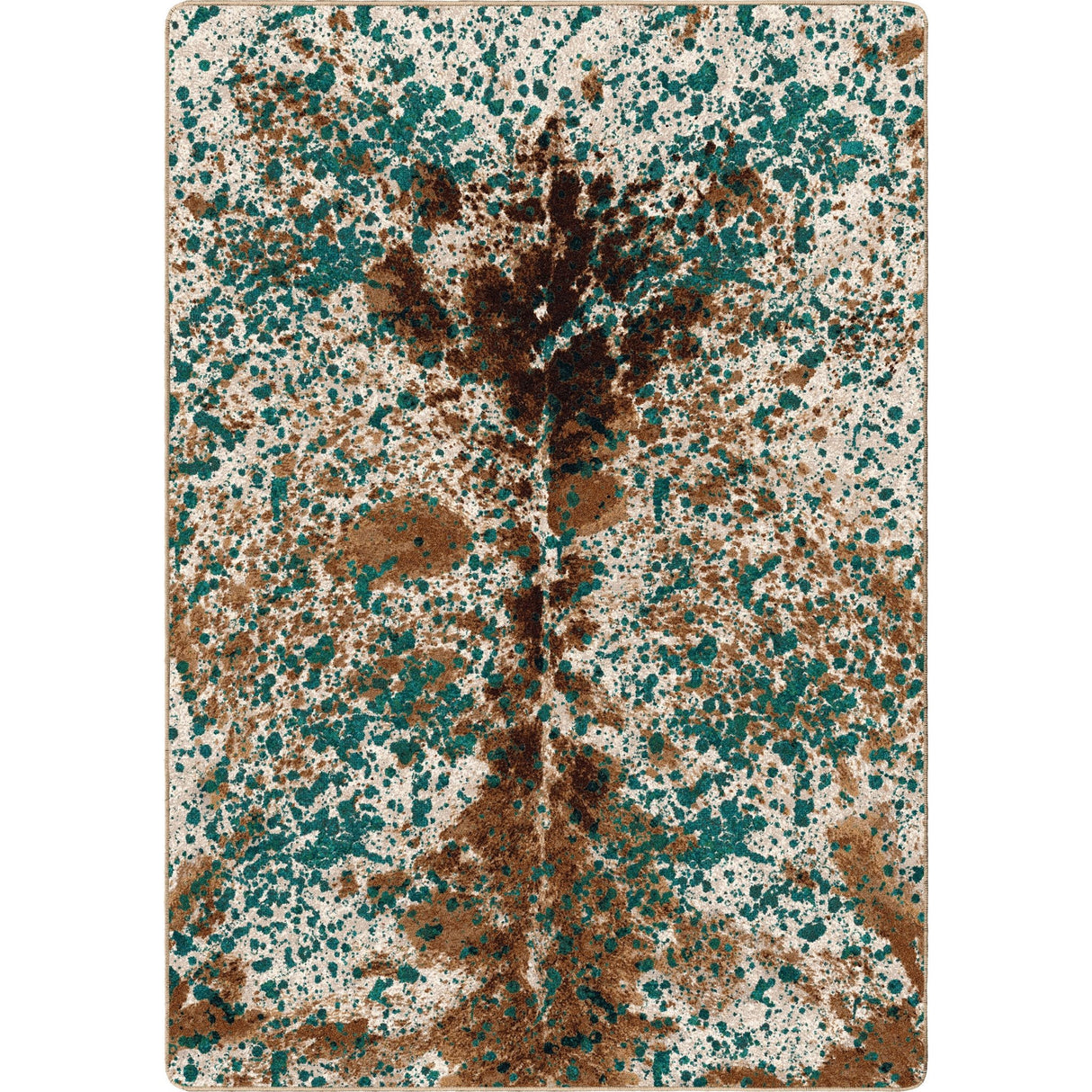 American Dakota Splatter Cowhide Green Turquoise Rug - 0534GRT234