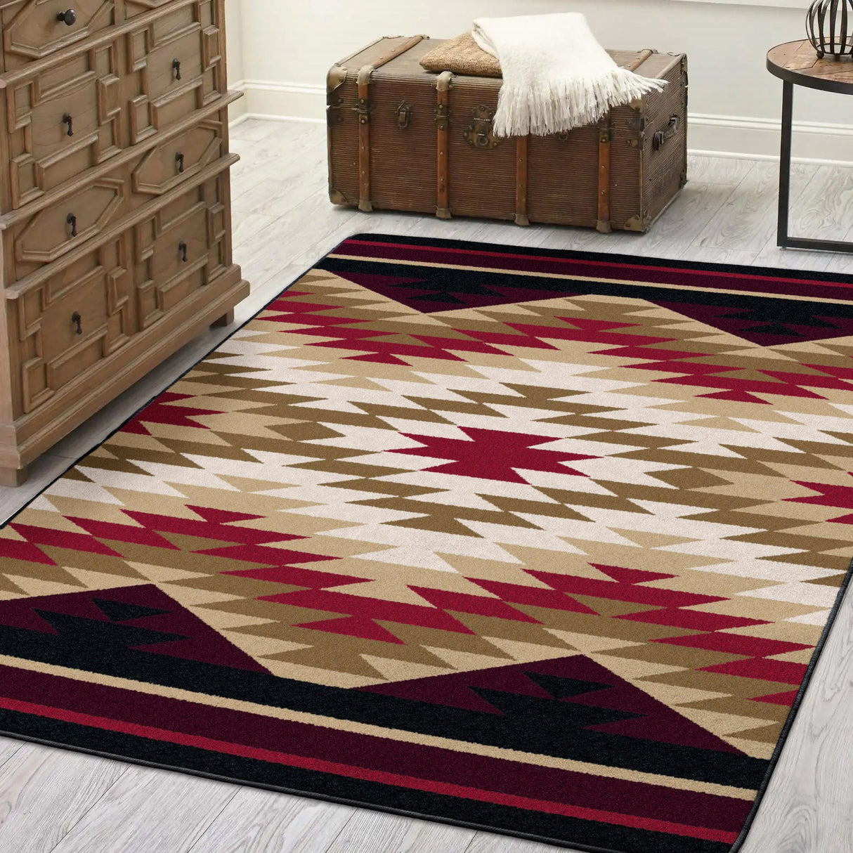 American Dakota Starburst Red Rug