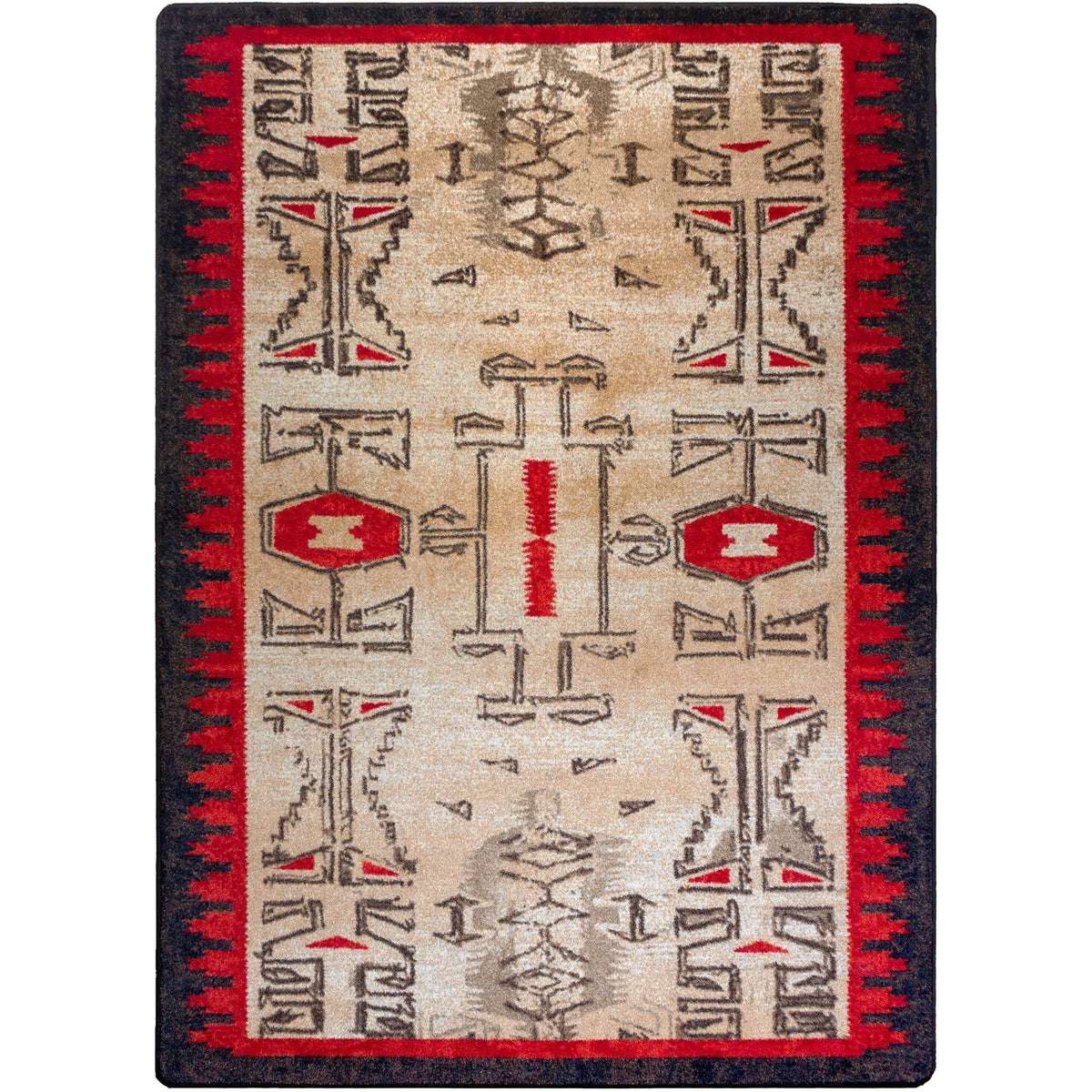 American Dakota Teec Nos Crush OKA Red Rug - OKA0345RED234