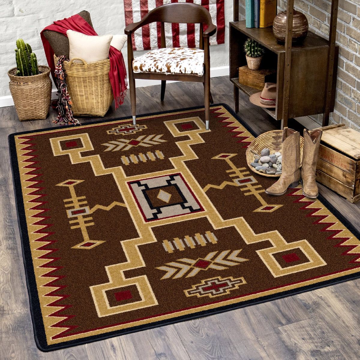 American Dakota Thunderstorm Brown Rug