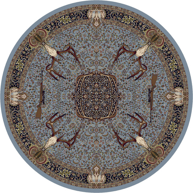 American Dakota Trophy Room Blue Rug - 0385BLU234
