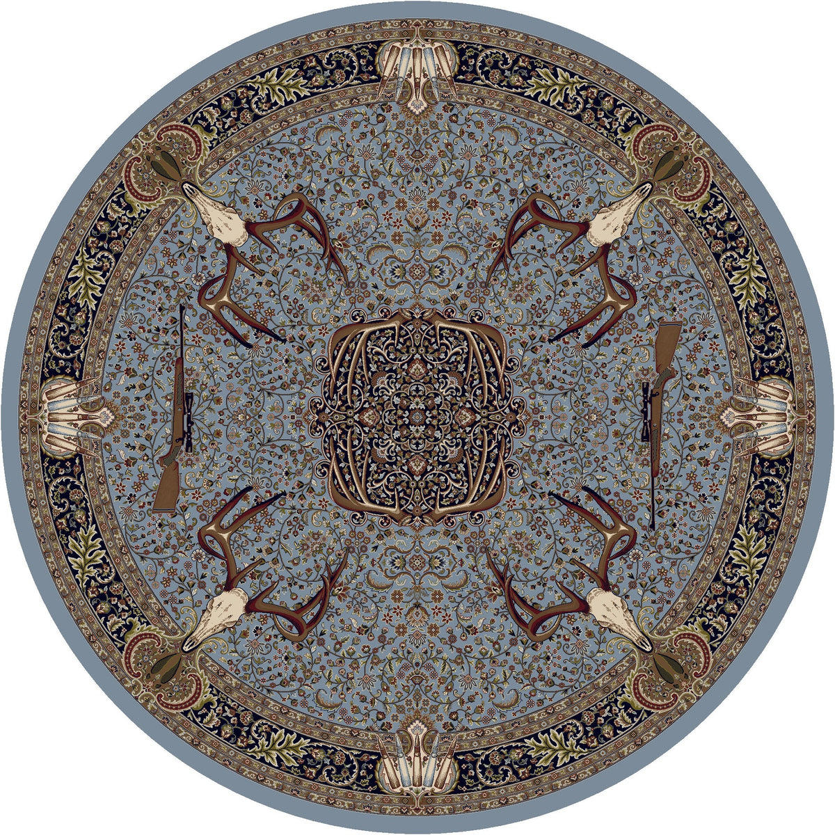 American Dakota Trophy Room Blue Rug - 0385BLU234