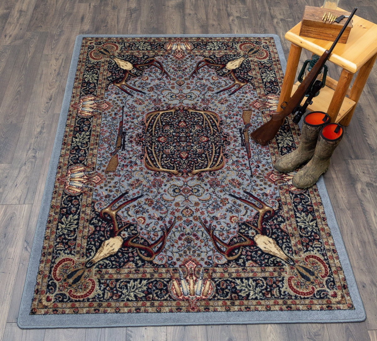 American Dakota Trophy Room Blue Rug - 0385BLU234