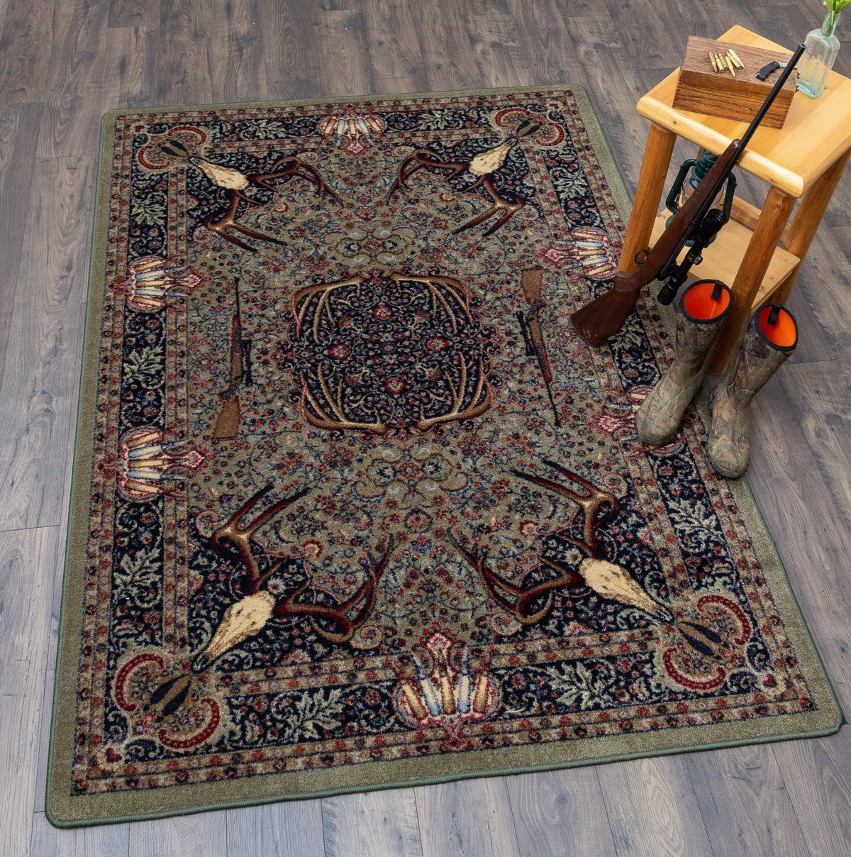 American Dakota Trophy Room Green Rug - 0385GRN234