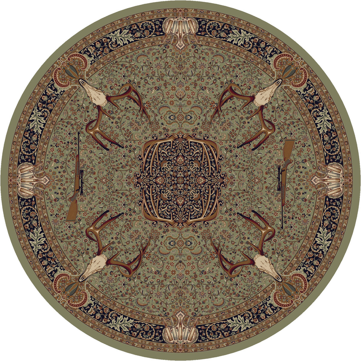 American Dakota Trophy Room Green Rug - 0385GRN234