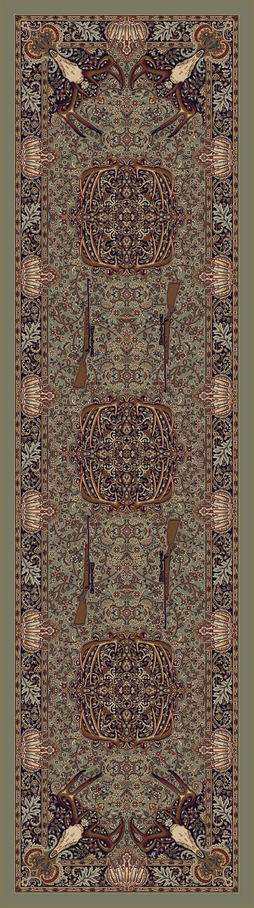 American Dakota Trophy Room Green Rug - 0385GRN234