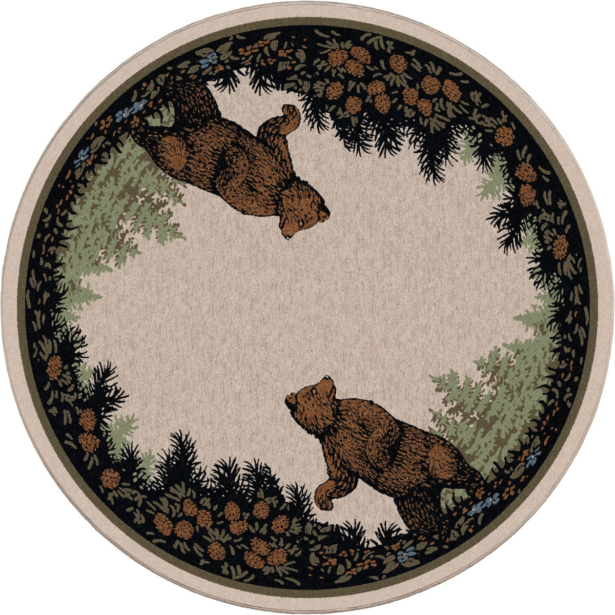 American Dakota Twin Bears Green Rug - 0110GRN234