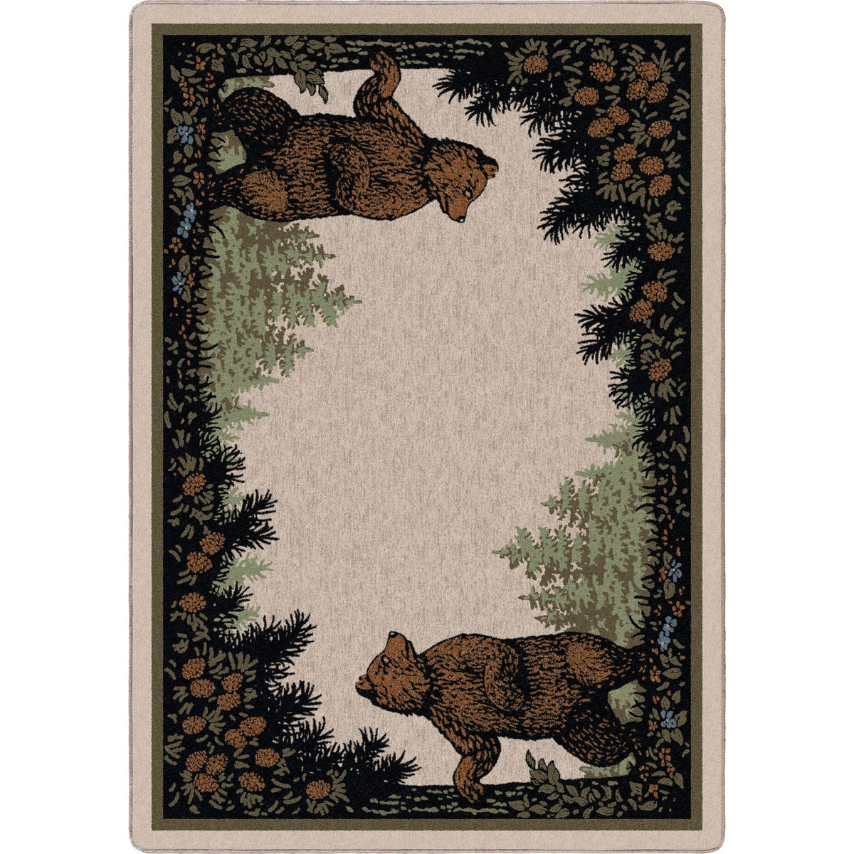 American Dakota Twin Bears Green Rug - 0110GRN234