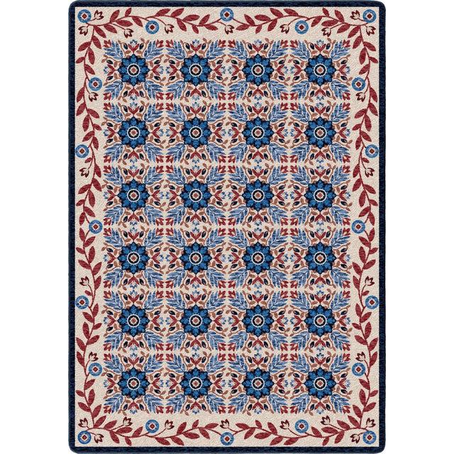 American Dakota United Quilt Antique Red White & Blue Rug - 0723RWB234