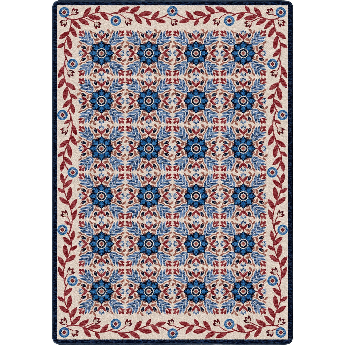 American Dakota United Quilt Antique Red White & Blue Rug - 0723RWB234
